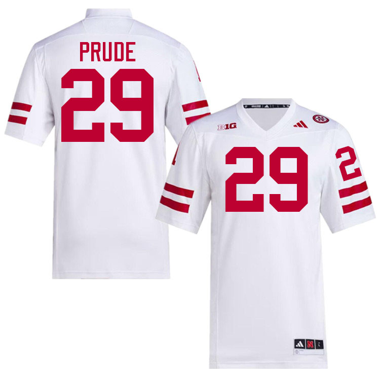 Nebraska Cornhuskers #29 Braylen Prude College Football Jerseys Stitched-White Nebraska Cornhuskers #29 Braylen Prude College Football Jerseys Stitched-White